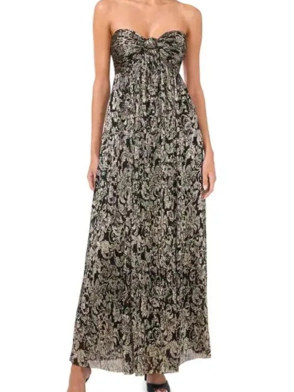 Parker The Piper Metallic Strapless Maxi Dress